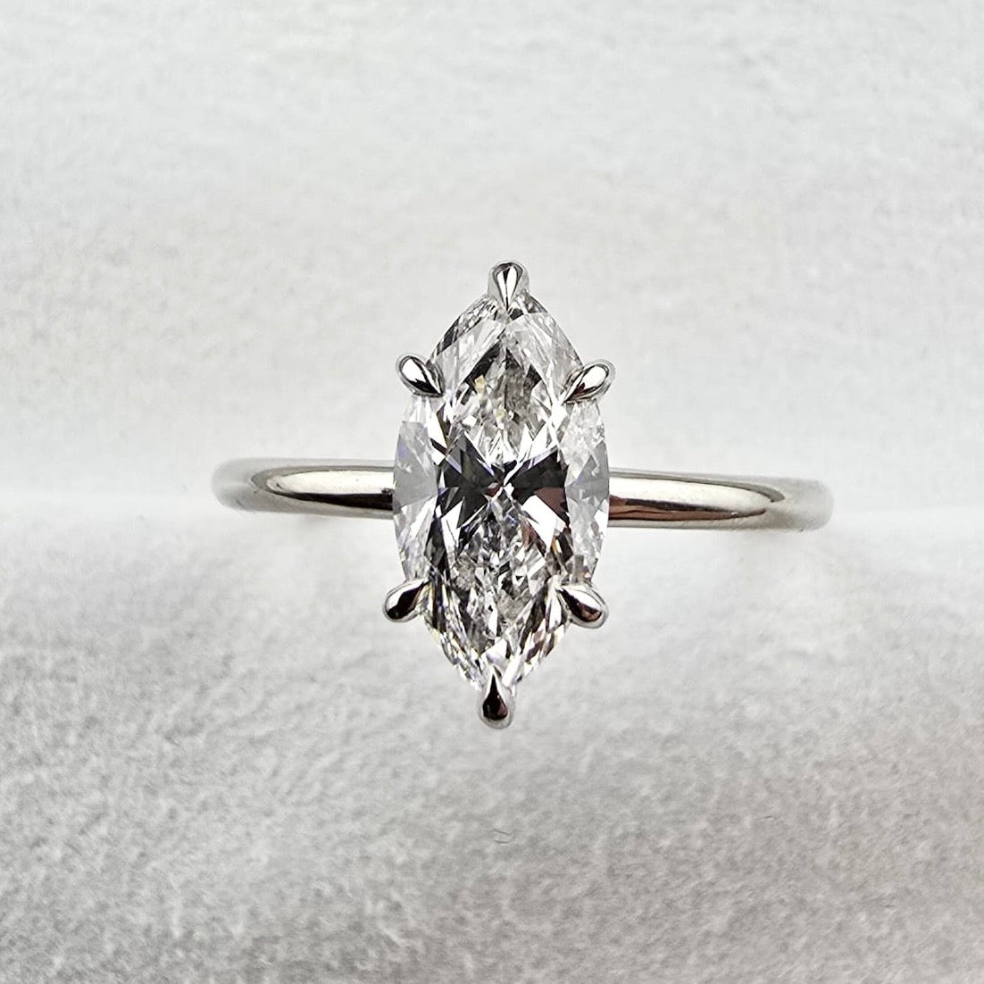 Lab Grown Marquise Hidden Halo Solitaire