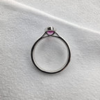Pear Pink Sapphire Rubover Ring