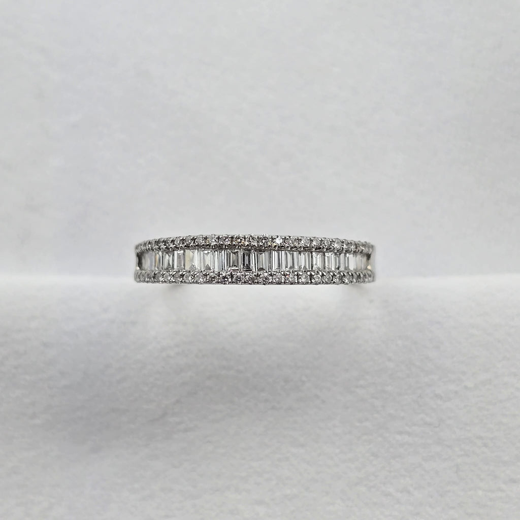 Baguette and Round Diamond Band