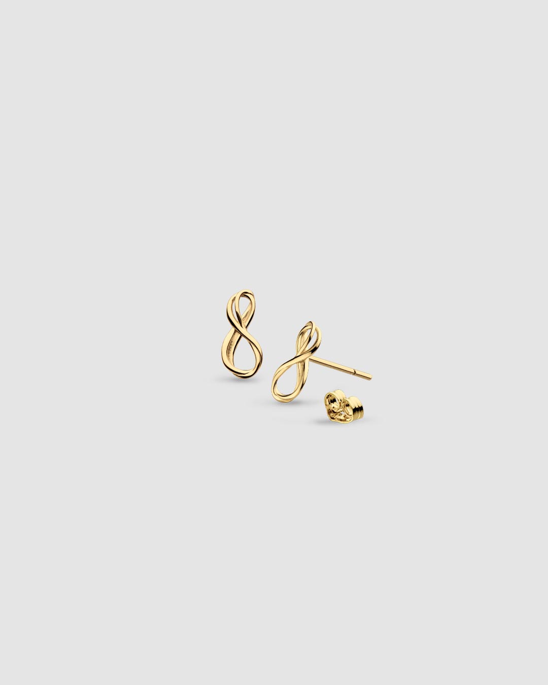 Infinity Mini Golden Gold Plated Stud Earrings