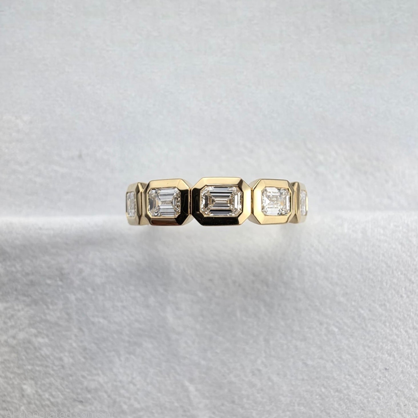Emerald Diamond Five Stone Band