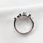 Triple Row Diamond Bubble Ring
