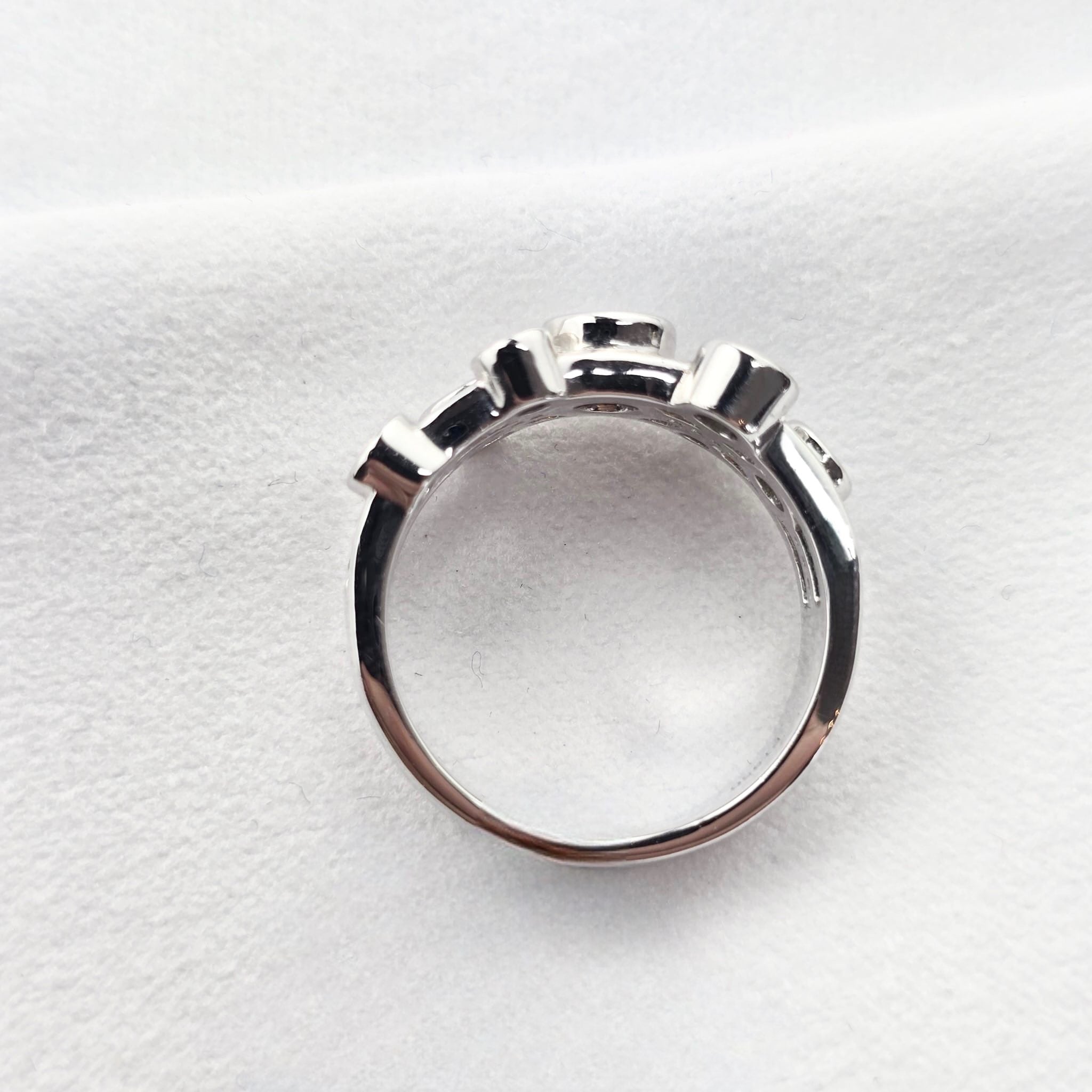 Triple Row Diamond Bubble Ring