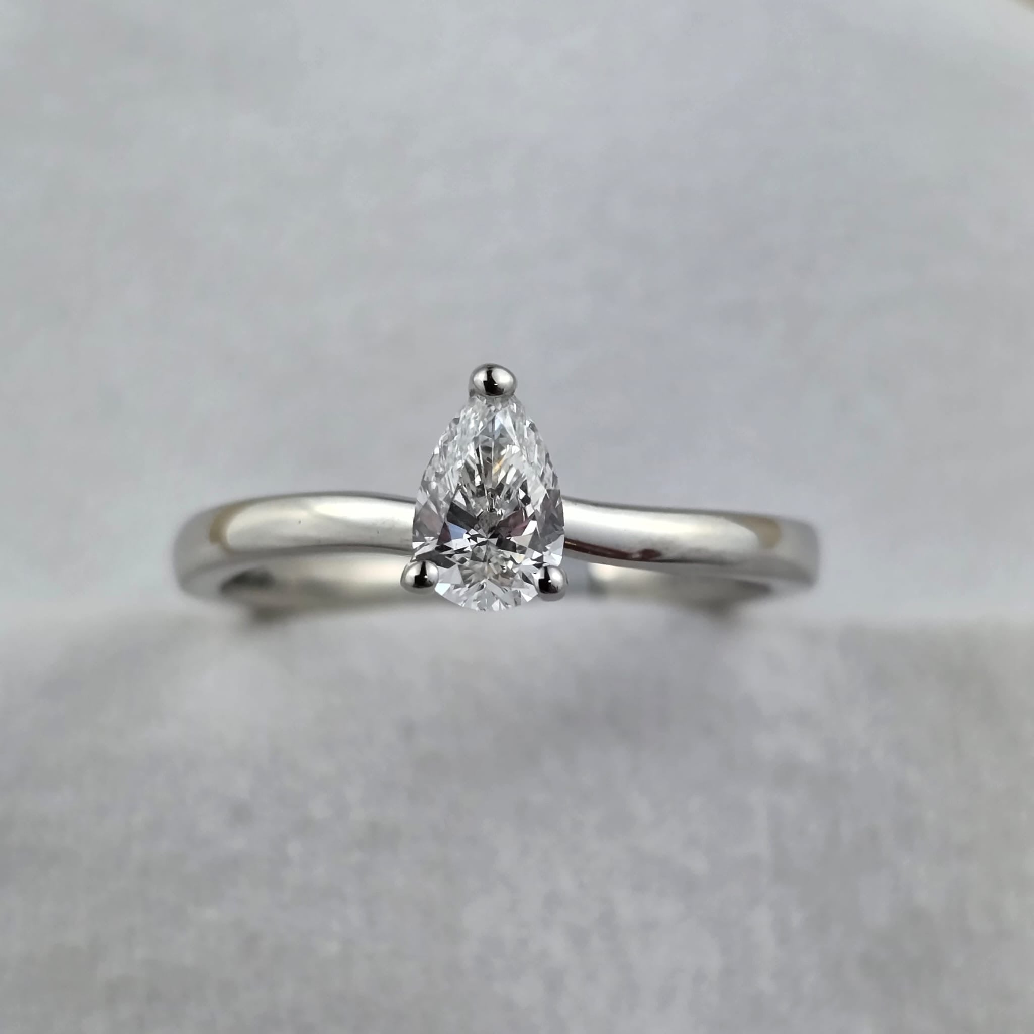 Pear Cut Diamond Solitaire Ring