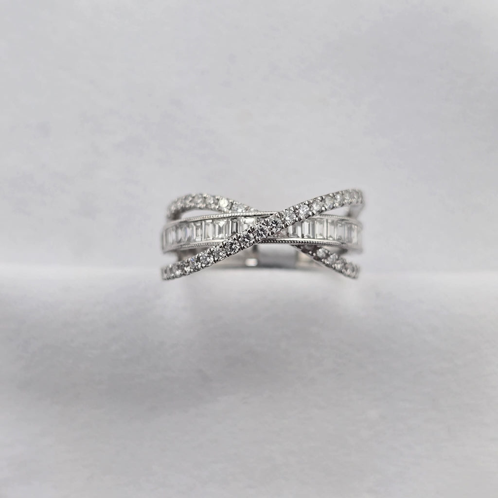 Triple Row Layered Diamond Ring