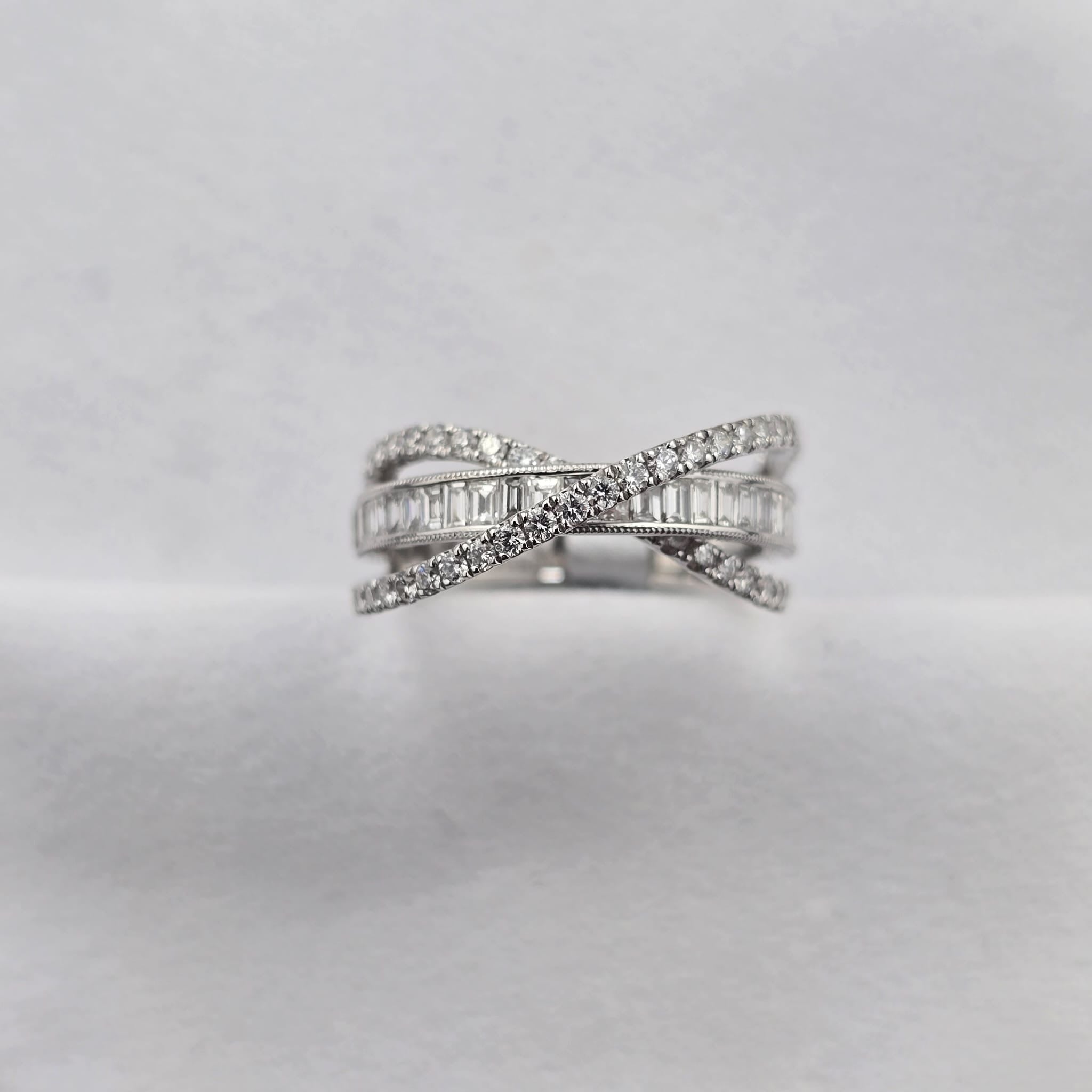 Triple Row Layered Diamond Ring