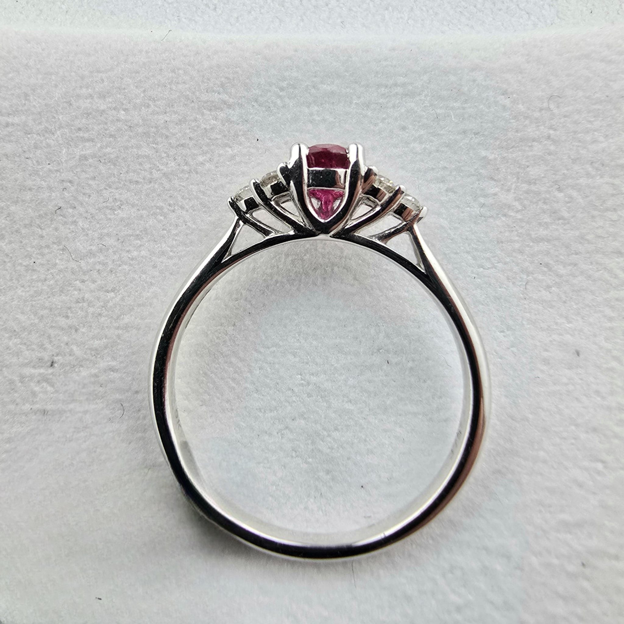 Pear Ruby Trefoil Ring