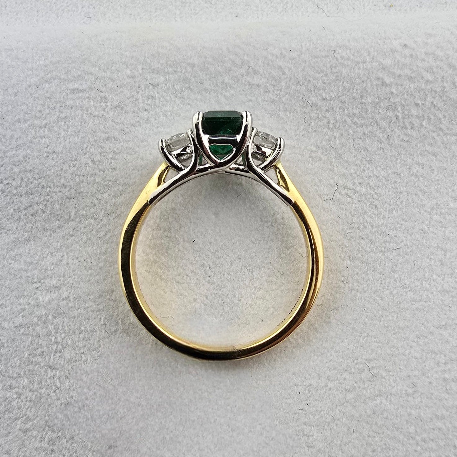 Emerald and Diamond Trilogy Ring