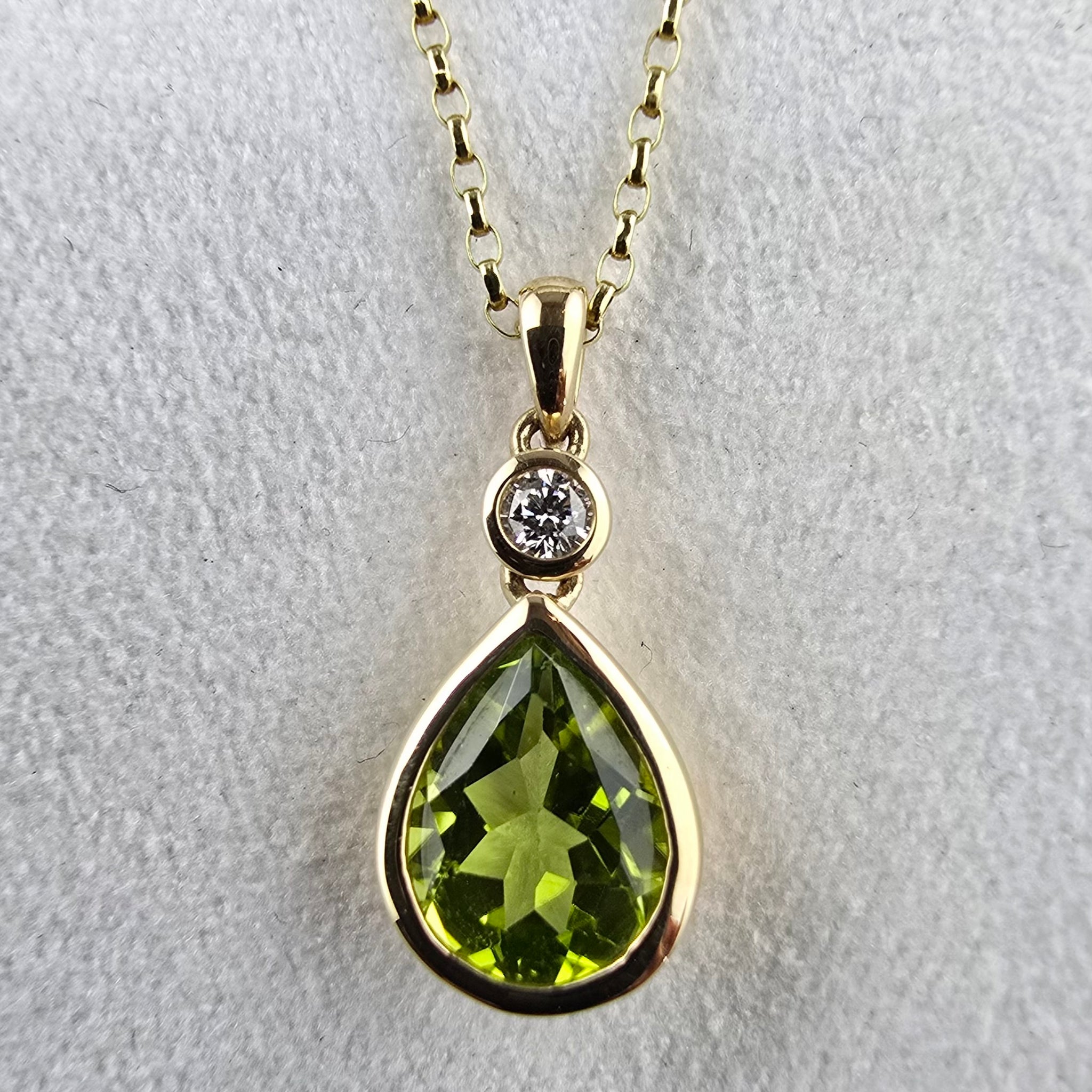 Peridot and Diamond Pendant