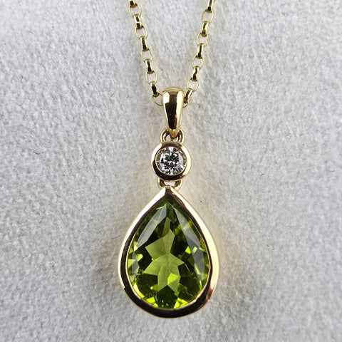 Peridot and Diamond Pendant