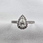 Pear Diamond Halo Ring