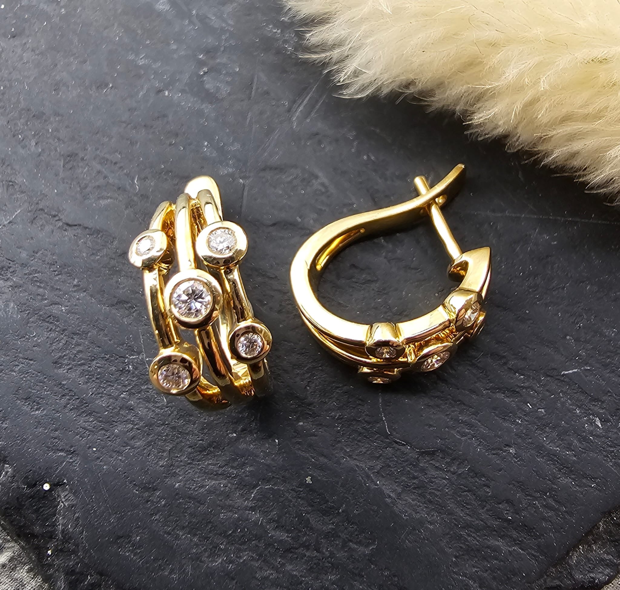 Diamond Hoop Bubble Earings