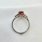 Large oval ruby trefoil ring