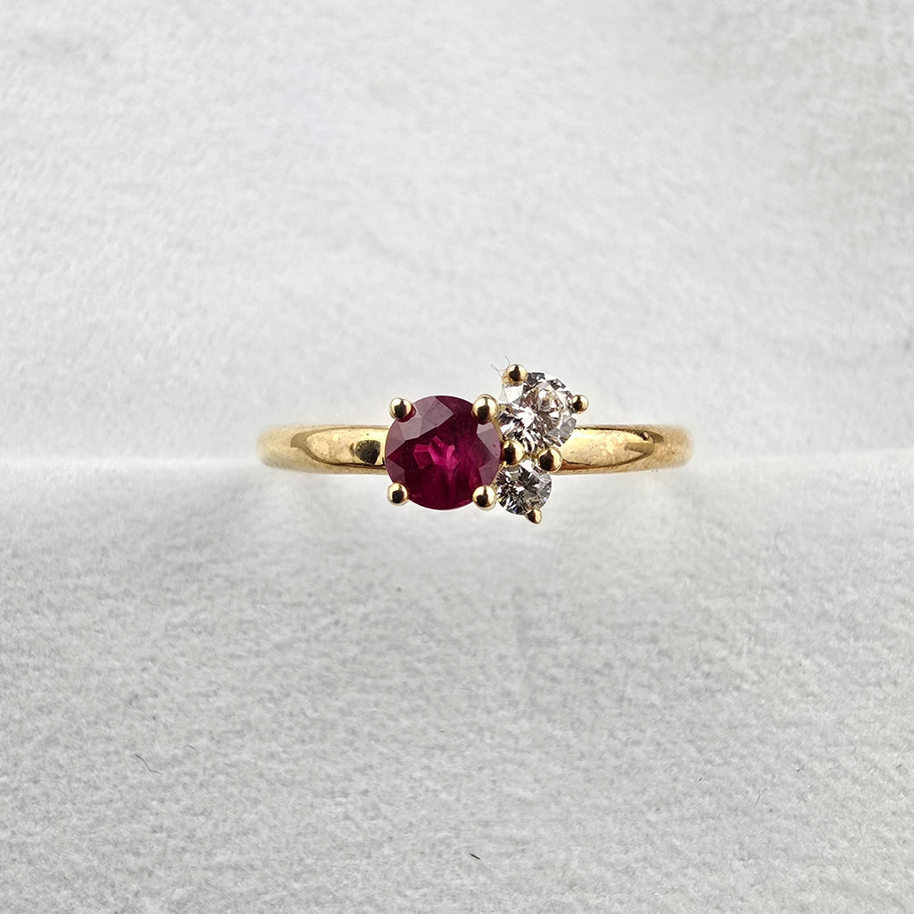 Ruby and Diamond Cluster Ring
