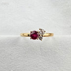 Ruby and Diamond Cluster Ring