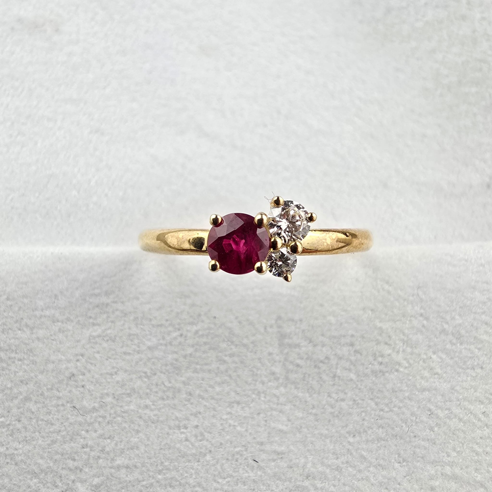 Ruby and Diamond Cluster Ring