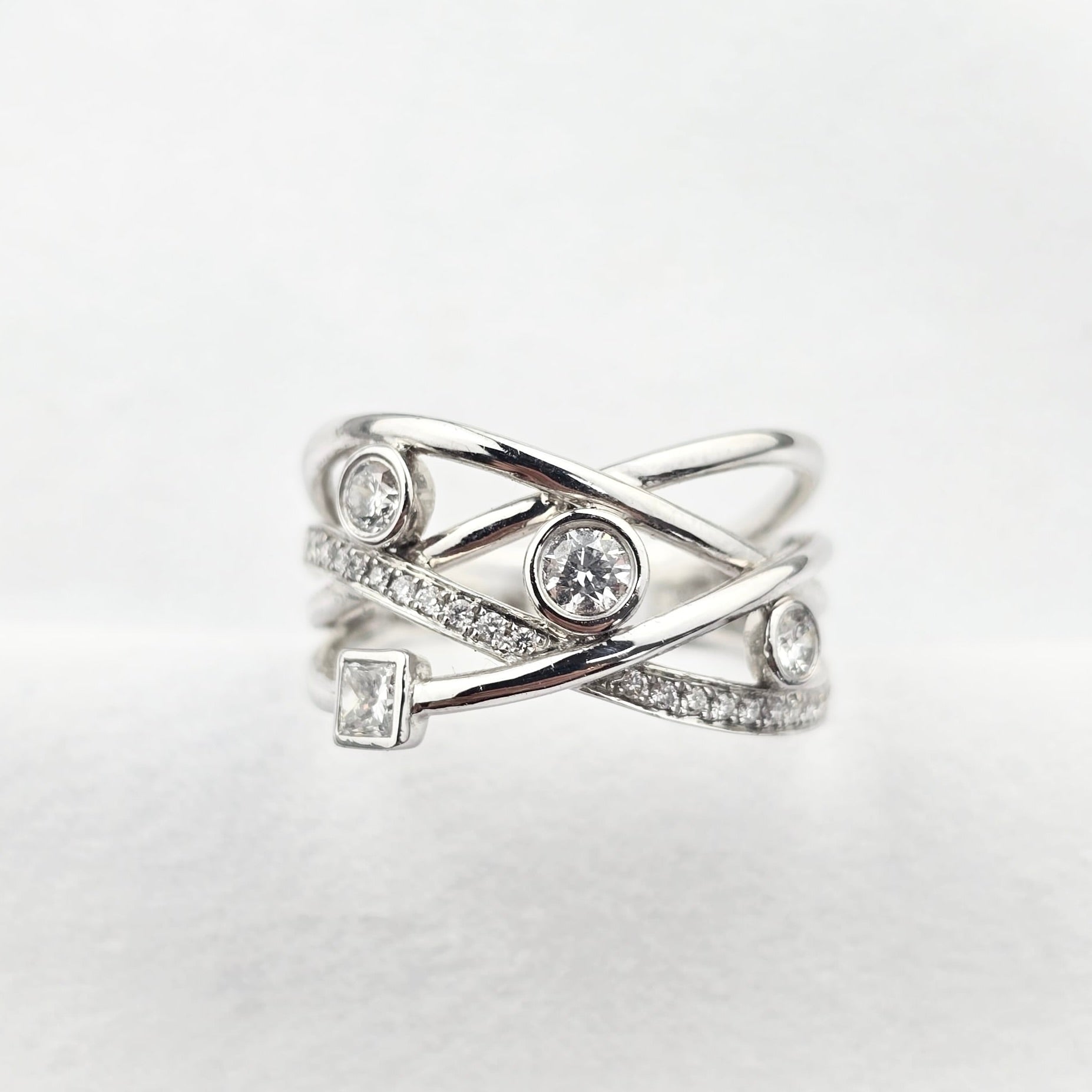 Open Wrap Diamond Bubble Ring