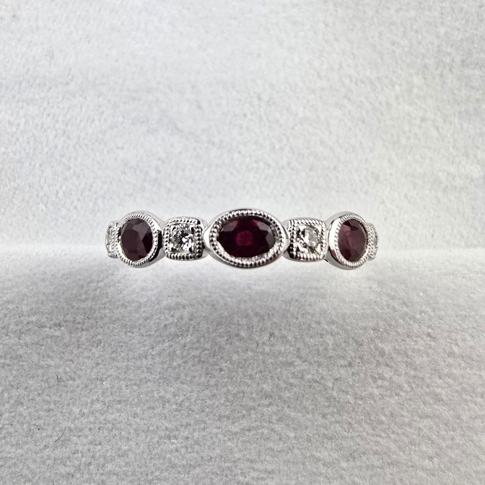 Ruby and diamond vintage eternity ring