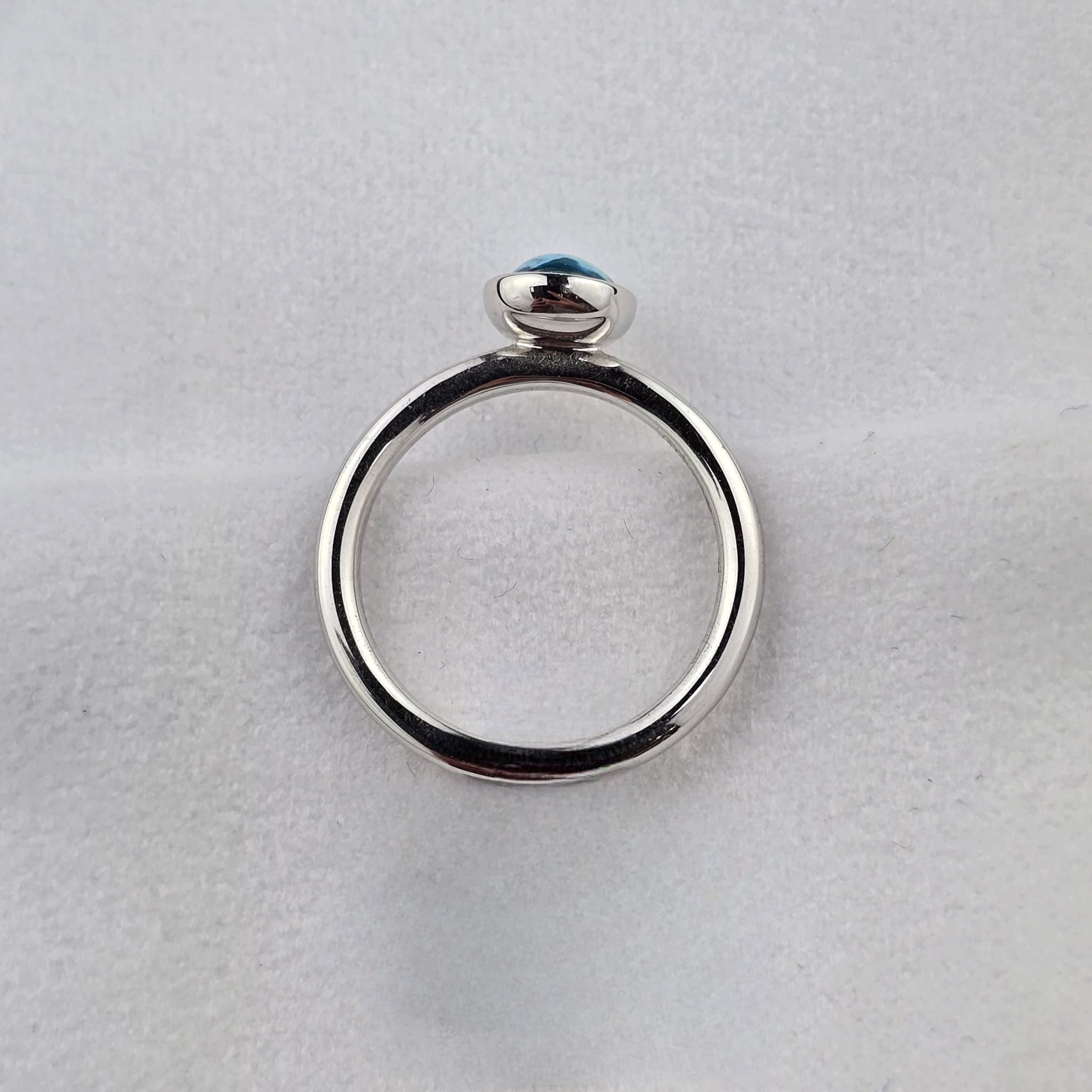 Blue Topaz Rubover Ring