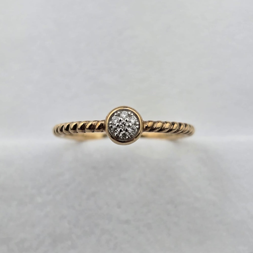 Diamond Set Circle Beaded Band