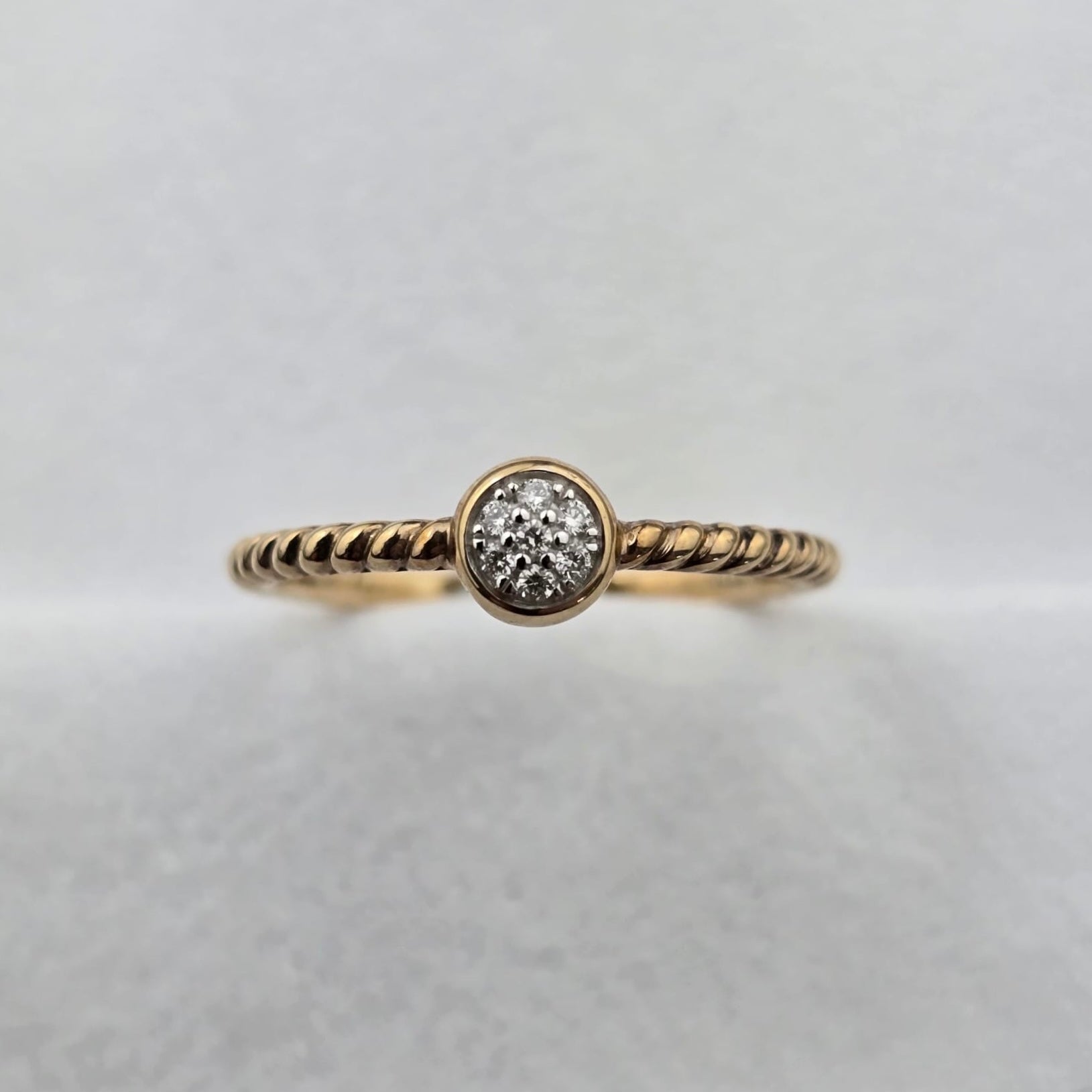 Diamond Set Circle Beaded Band