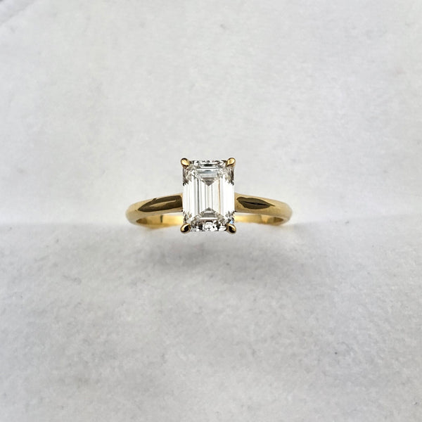 Lab Grown Emerald Solitaire Ring