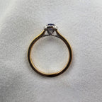 Round Sapphire and Diamond Halo Ring