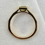 Peridot Octagonal Rubover Set Ring