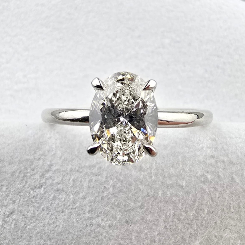 Lab Grown Oval Hidden Halo Solitaire