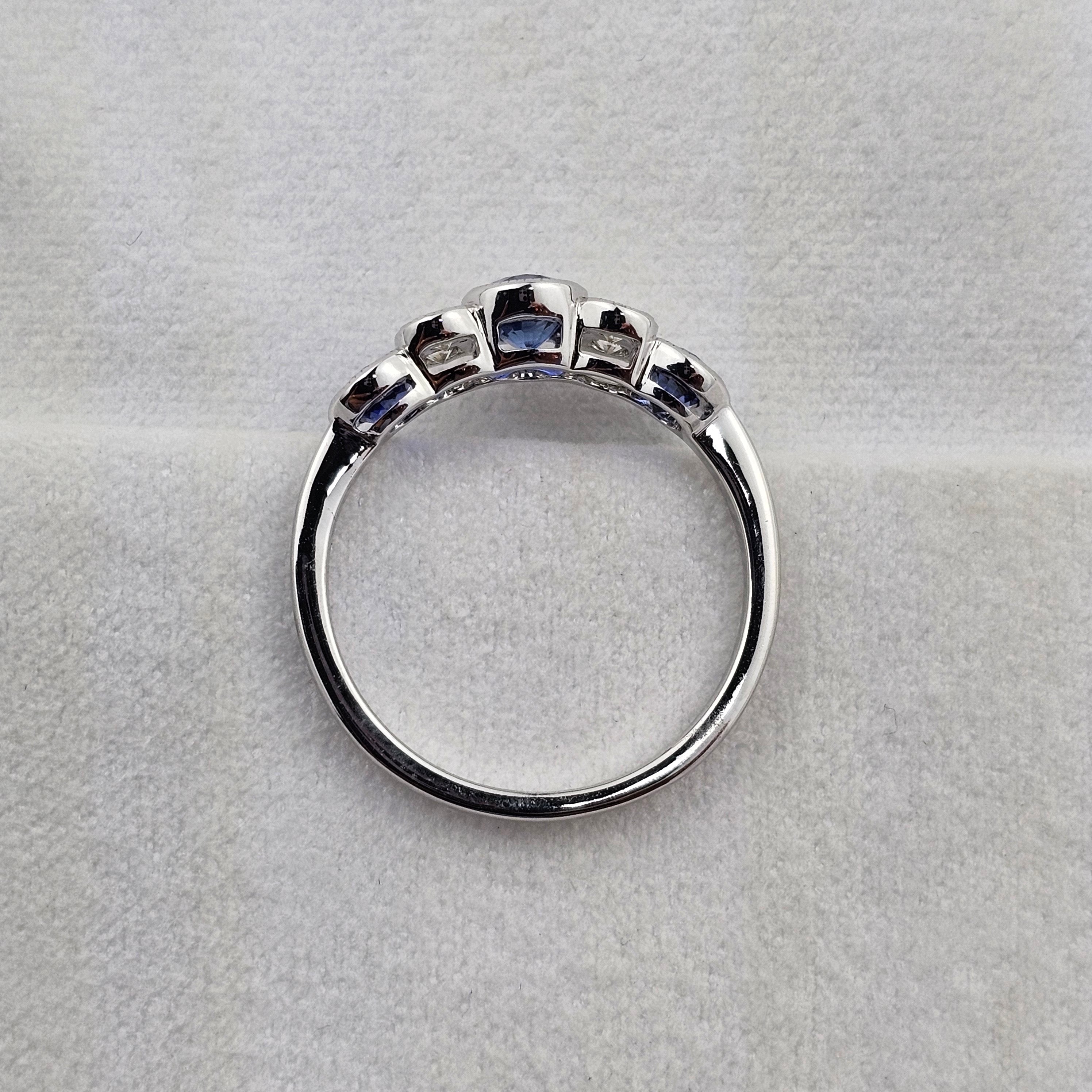 Sapphire and Diamond Oval Band Ring