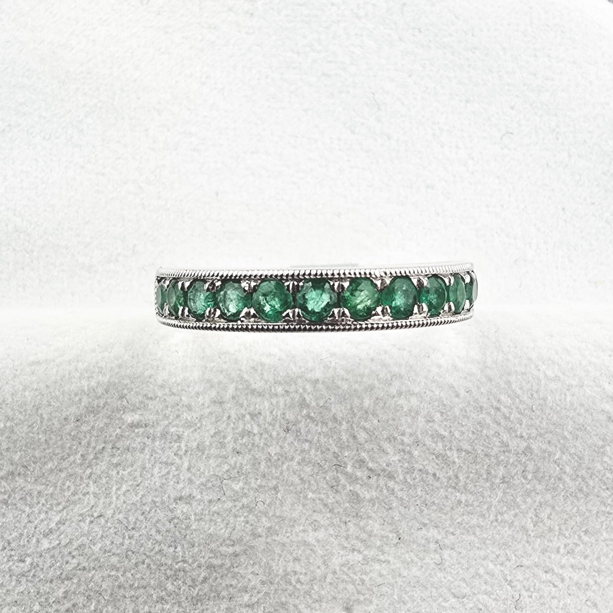 Vintage Emerald Eternity Band