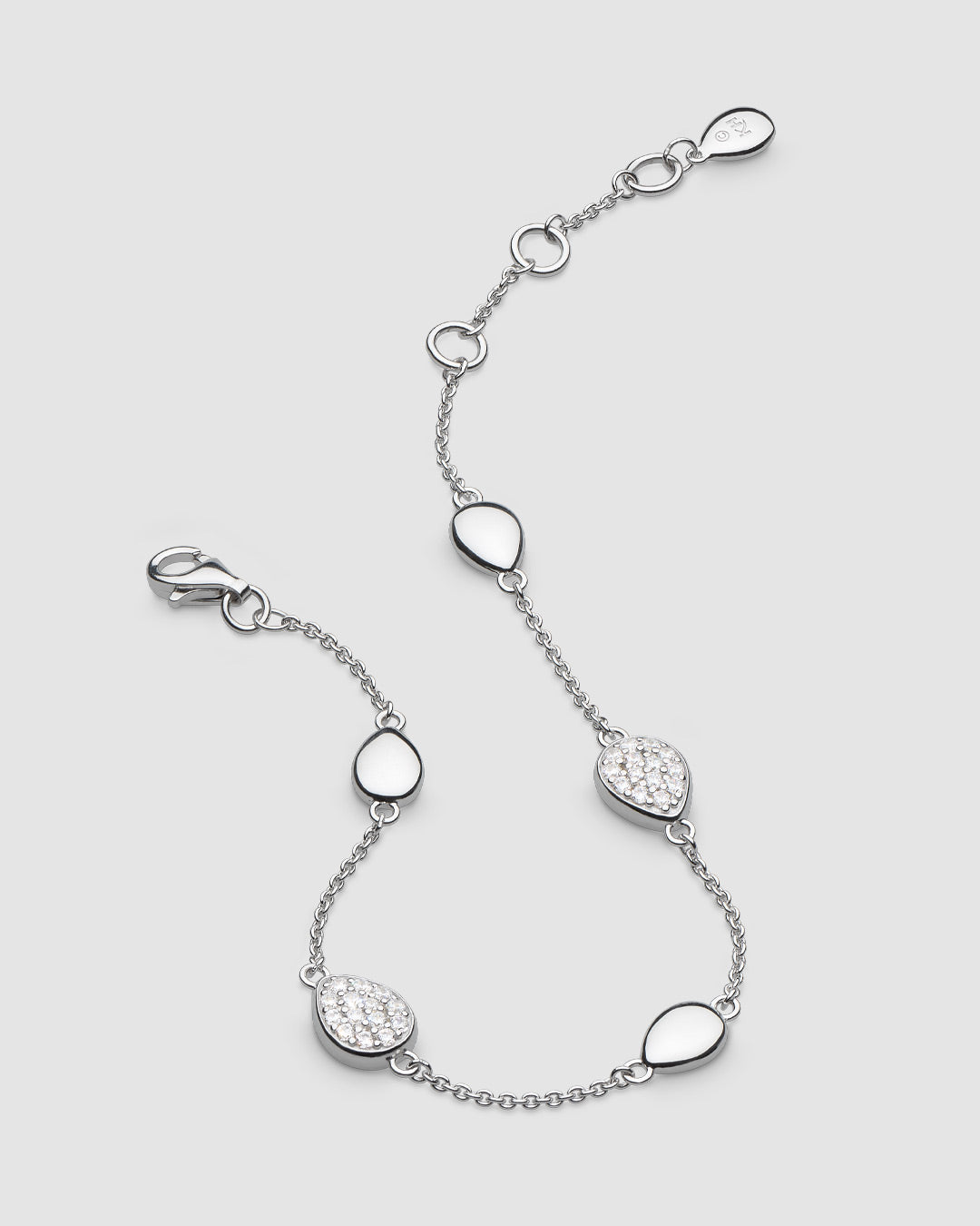 Coast Pebble Glisten Pave CZ 7.5" Station Bracelet