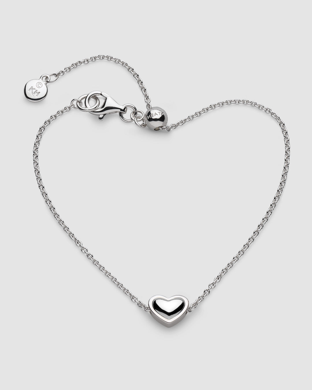 Love Silver Heart 7" Slider Bracelet