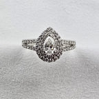 Pear Diamond Double Halo Ring