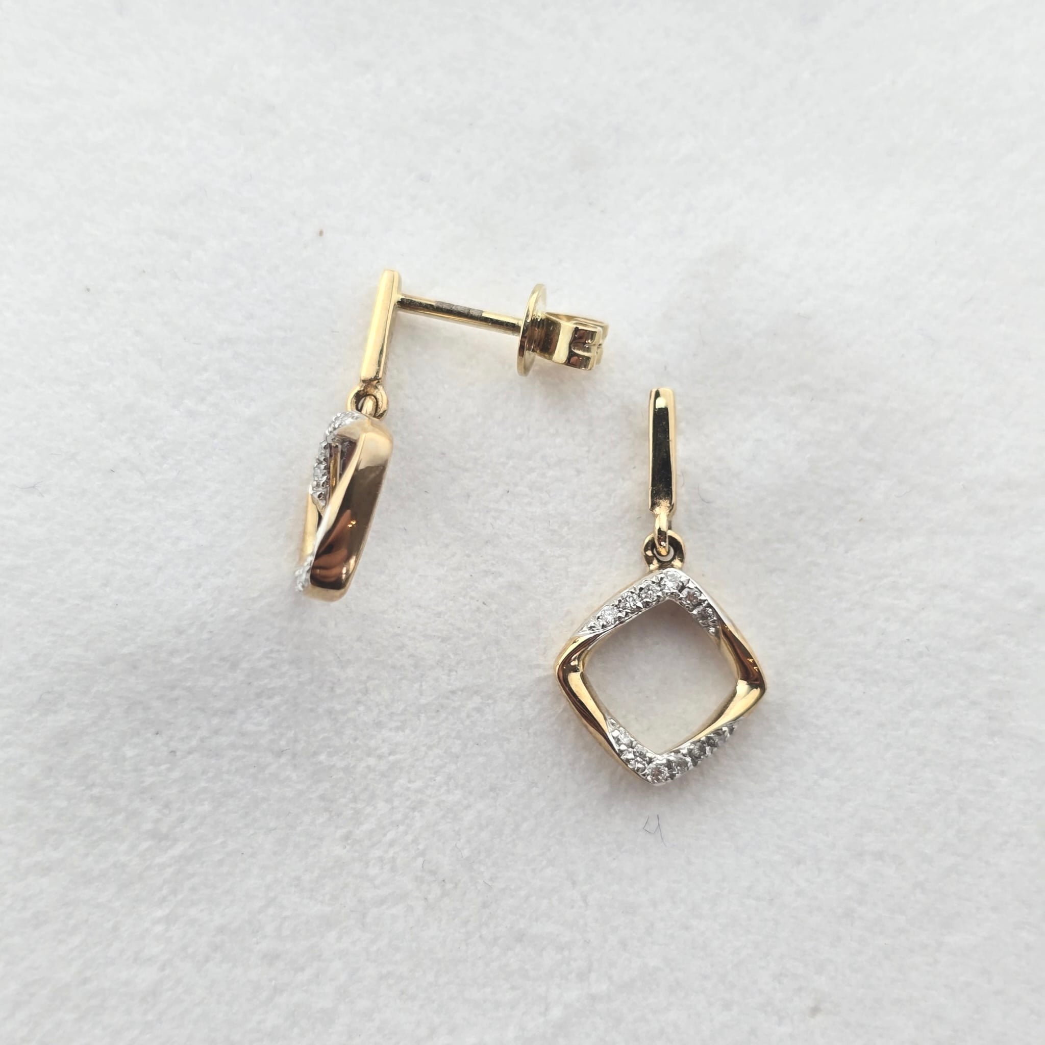 Shaped Diamond Drop Earrings