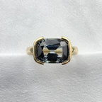 Madagascan Teal Sapphire Semi-Rubover Ring