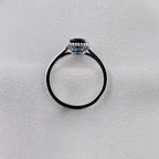 Checkerboard London Blue Topaz Ring