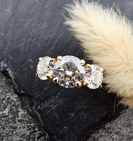 Round Brilliant Cut Lab Grown Diamond Trilogy