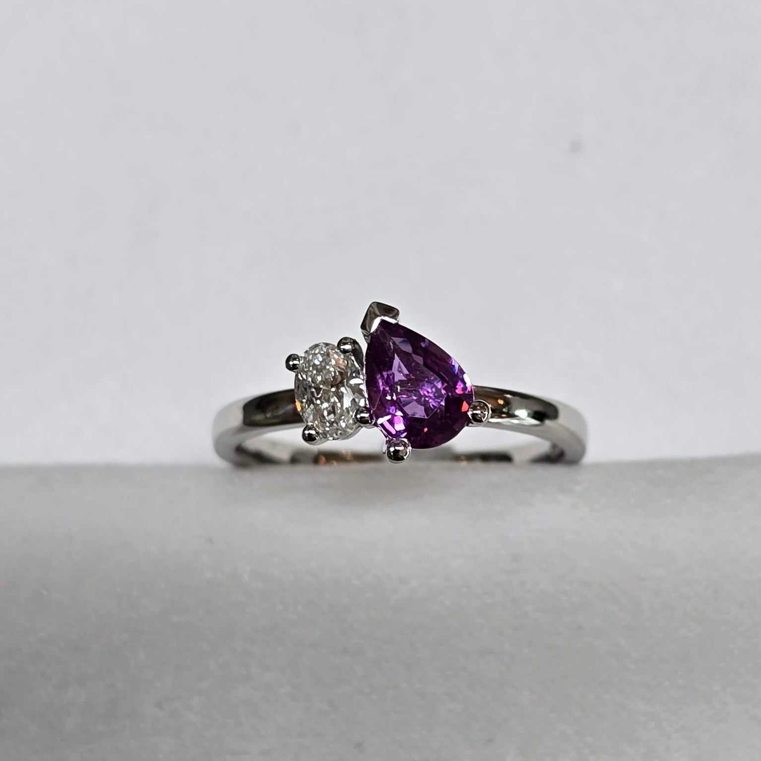 Pink Sapphire and Diamond Toi et Moi