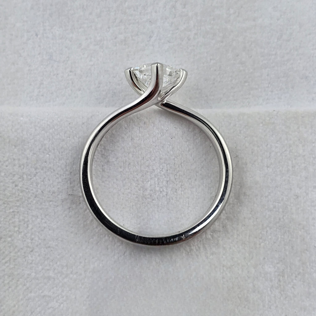 Princess Cut Diamond Solitaire Twist Ring