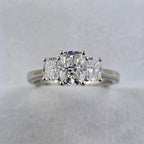 Cushion Cut Trilogy Diamond Ring
