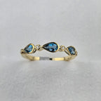 Blue Topaz and Diamond Ring