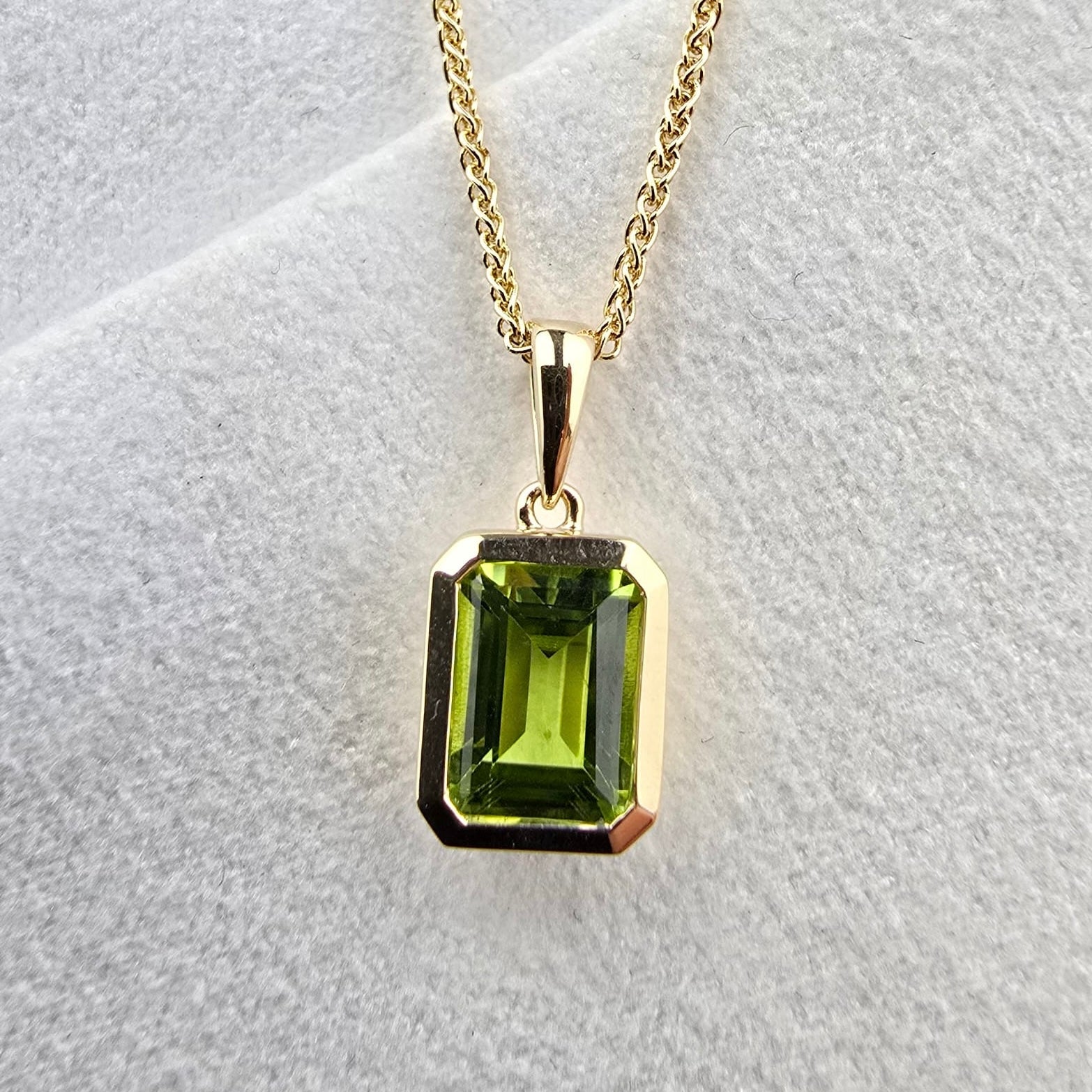 Octagonal Peridot Pendant