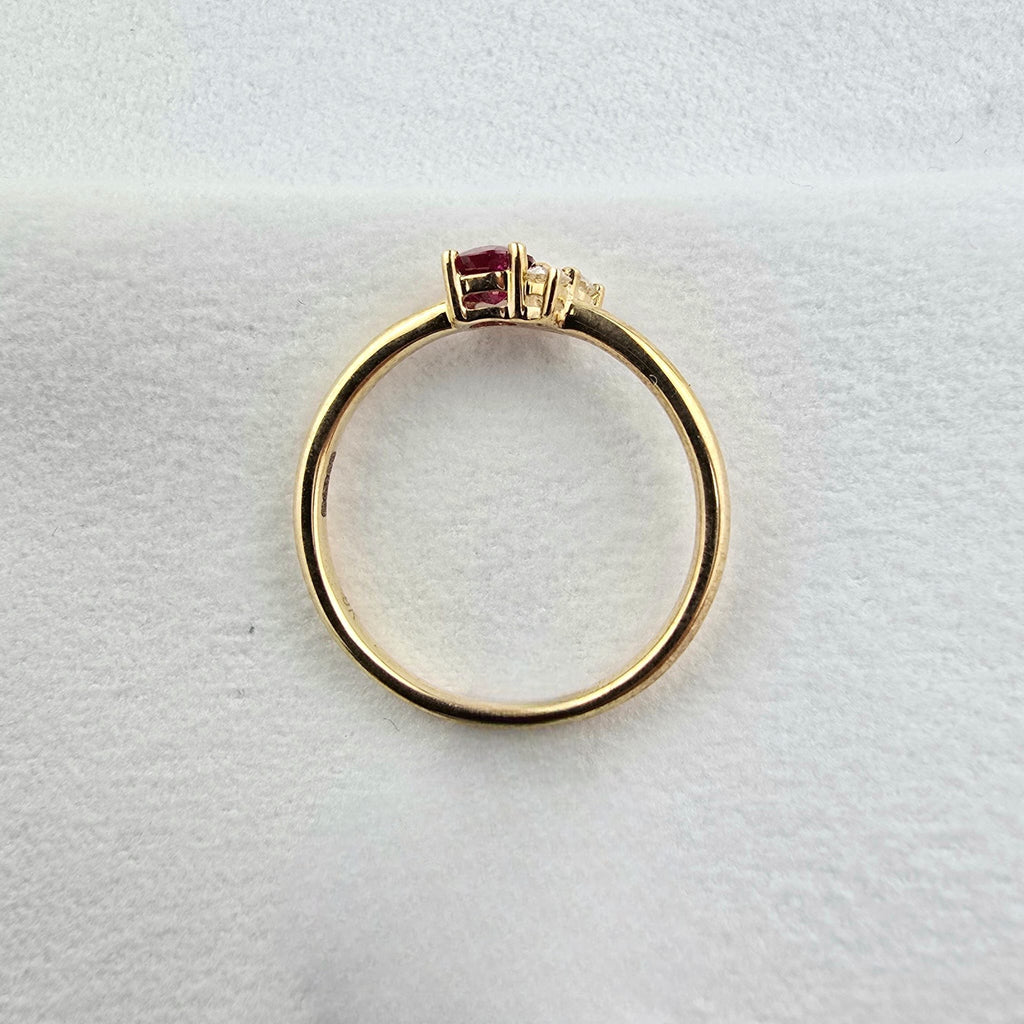 Ruby and Diamond Cluster Ring