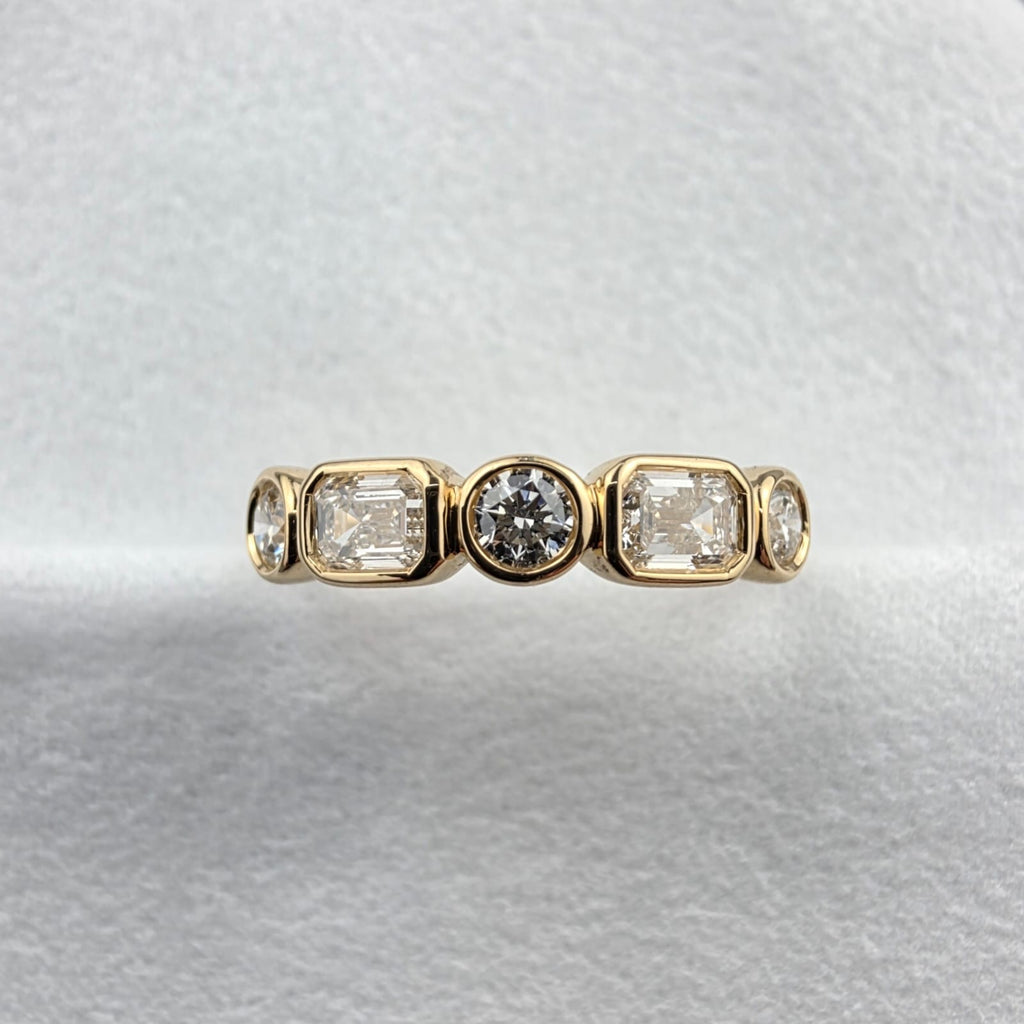 Diamond Mixed Cut Bezel Set Band