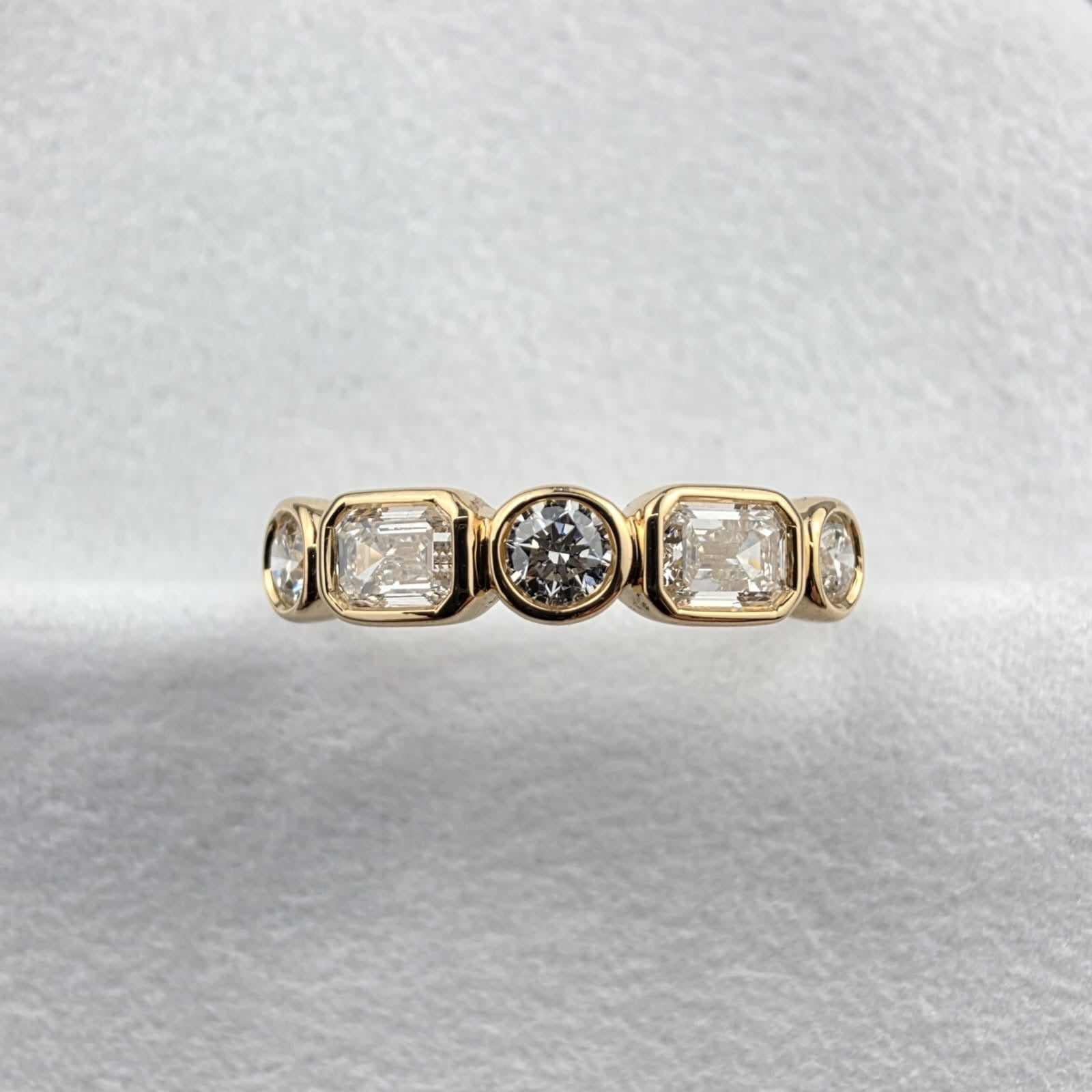 Diamond Mixed Cut Bezel Set Band