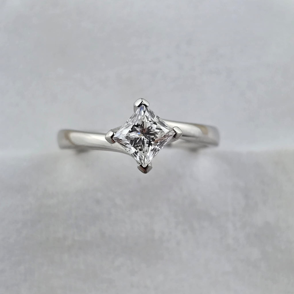Princess Cut Diamond Solitaire Twist Ring