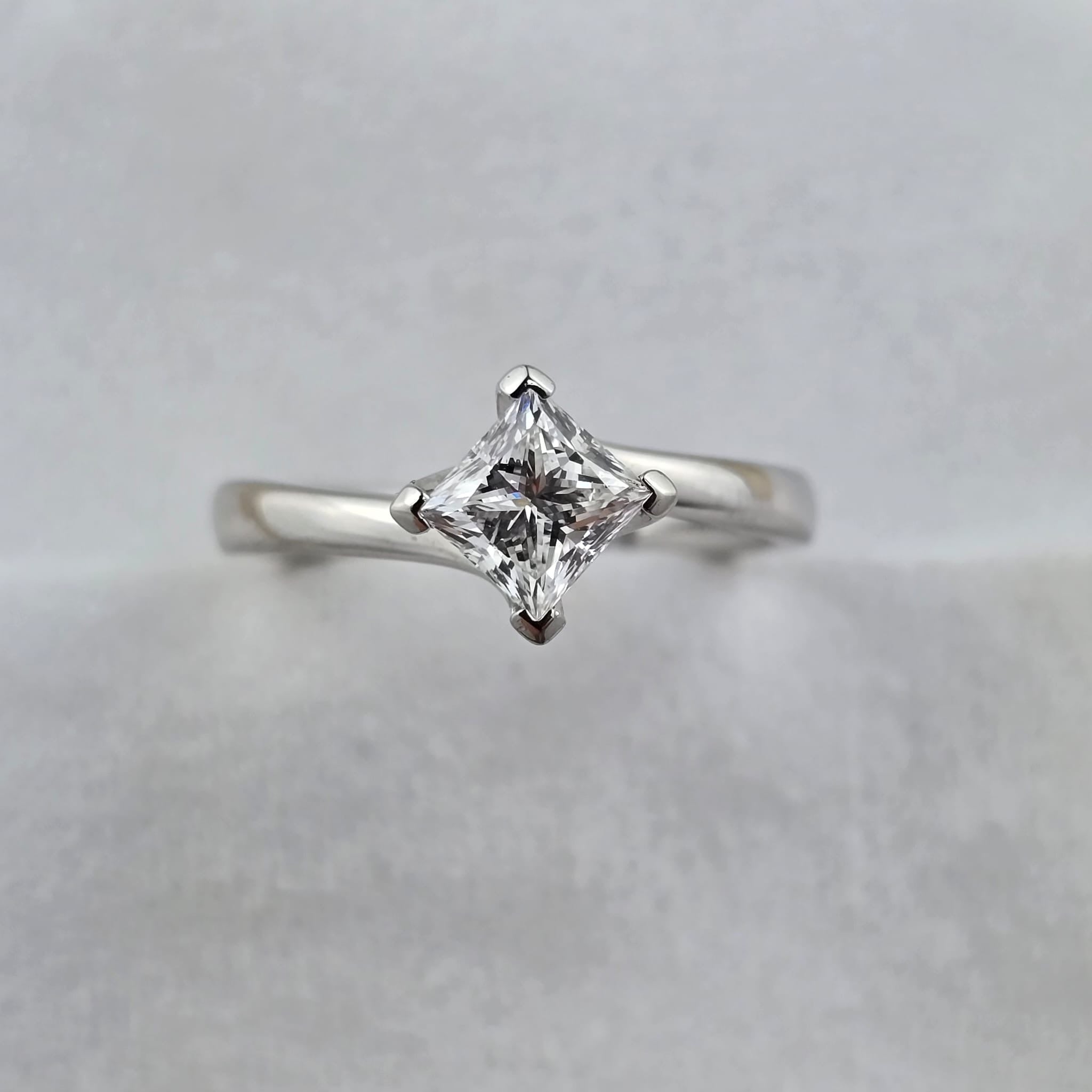 Princess Cut Diamond Solitaire Twist Ring