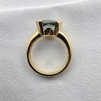 Madagascan Teal Sapphire Semi-Rubover Ring