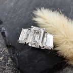 Emerald Cut Lab Grown Diamond Trilogy